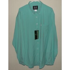 Cinch Arenaflex Men’s Large LS Button Shirt Solid Turquoise Stretch NWT